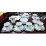 A Shelley china Vincent shape tea set (no.