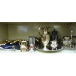 Metalware: to include a late Victorian silver plated six division toast rack OS3