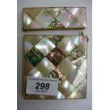 A late Victorian mother-of-pearl clad card case,