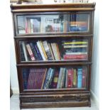 A 1920s Globe Wernicke style three section oak bookcase,