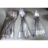 Continental silver plated fiddle and thread pattern flatware,