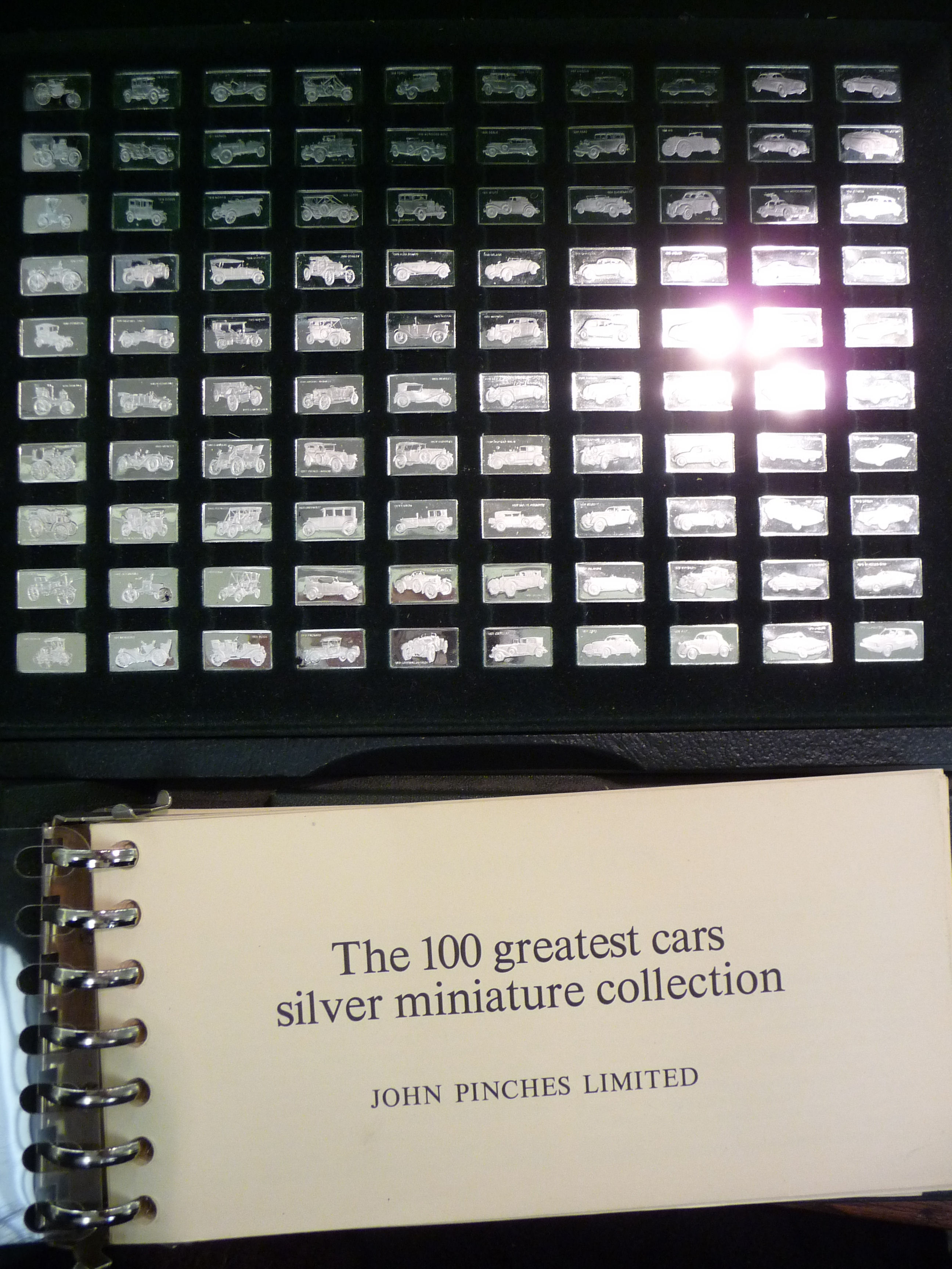 A 1975 John Pinches Ltd issue of one hundred silver mini ingots, featuring veteran,