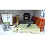A mixed lot: to include an Edwardian stained oak cased, desktop,