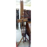 A mid 20thC artist's easel, in stained beech,