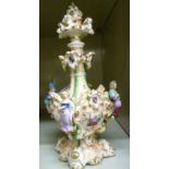 An early 20thC Continental porcelain pedestal vase,