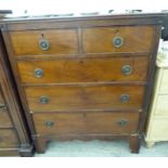 A mid/late 19thC mahogany dressing chest with two short/three long drawers,