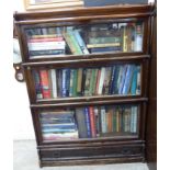 A 1920s Globe Wernicke style three section oak bookcase,