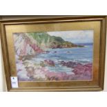 Richard Ogle - a Cornish coastline watercolour bears a signature & dated 1960 9'' x 14'' framed