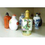 Ten modern Oriental china and glass snuff bottles OS1