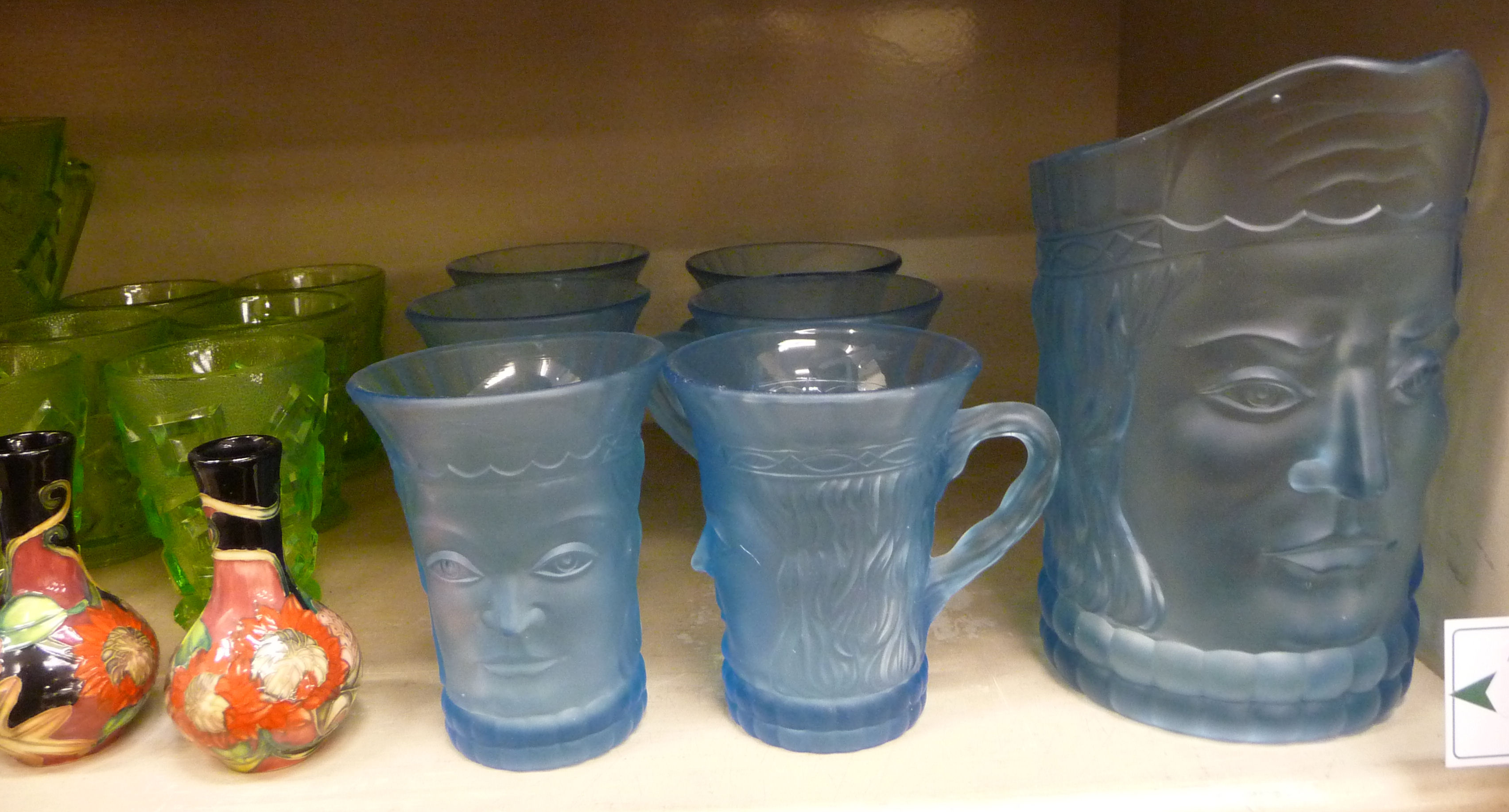 Ceramics and glassware: to include a seven piece, tinted blue and moulded glass cordial set, - Image 2 of 2