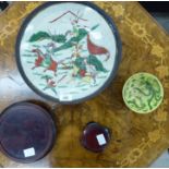 Oriental ceramics and collectables: to include a late 19thC Chinese crackle glazed porcelain plate,