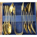 A matched set of twelve Victorian silver fiddle pattern teaspoons;
