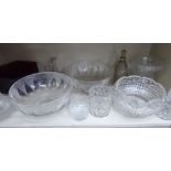 20thC glassware: to include a pair of line-cut bowls 10''dia OS1