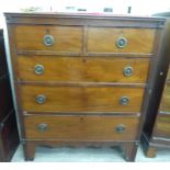 A mid/late 19thC mahogany dressing chest with two short/three long drawers,