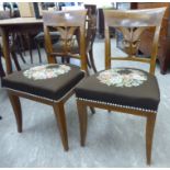 A pair of modern Regency design mahogany framed dining chairs,