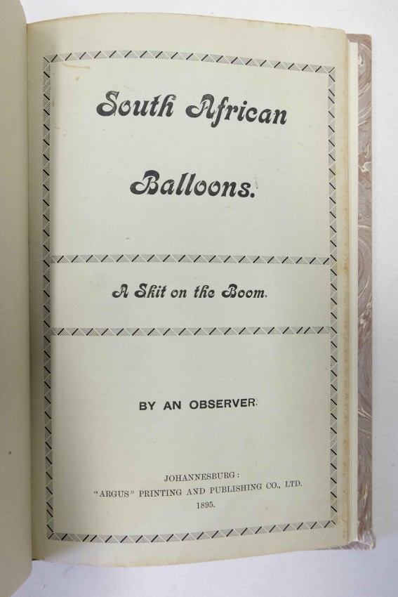 An Observer South African Balloons: a skit on the boom A scarce early Johannesburg printing; one - Image 2 of 2