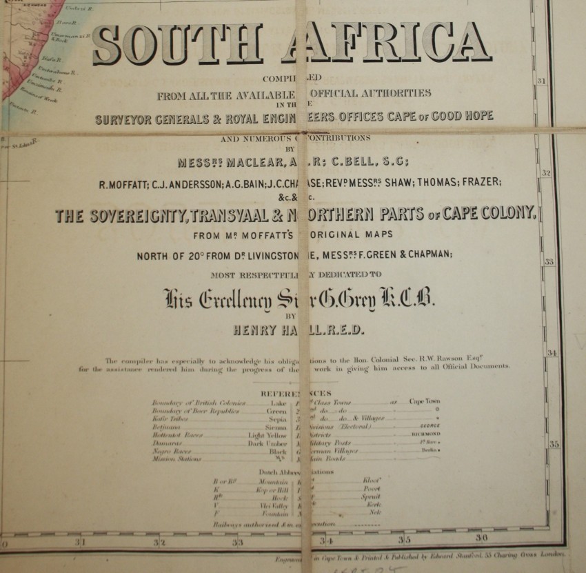 Henry Hall South Africa ZuidAfrica This folded map is by Henry Hall R.E. D whose pioneering - Image 3 of 4