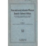 Dinter (K.) NEUE UND WENIG BEKANNTE PFLANZEN DEUTSCH-SÃœDWEST-AFRIKAS (Presentation copy) 62 pages