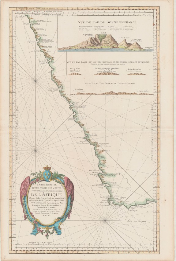 Jacques Bellin Carte Reduite d'une Partie des Costes Occidentales et Meridionales de l'Afrique