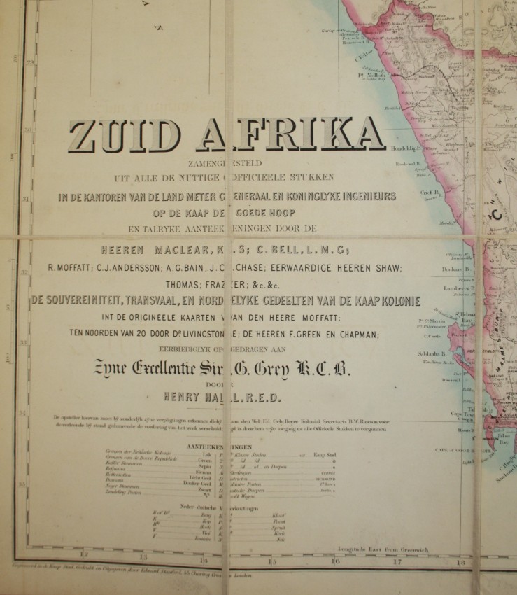 Henry Hall South Africa ZuidAfrica This folded map is by Henry Hall R.E. D whose pioneering - Image 2 of 4