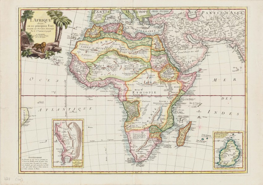 Francesco Santini Afrique divisee en ses principaux etats A beautiful, mid-18th century, Italian map