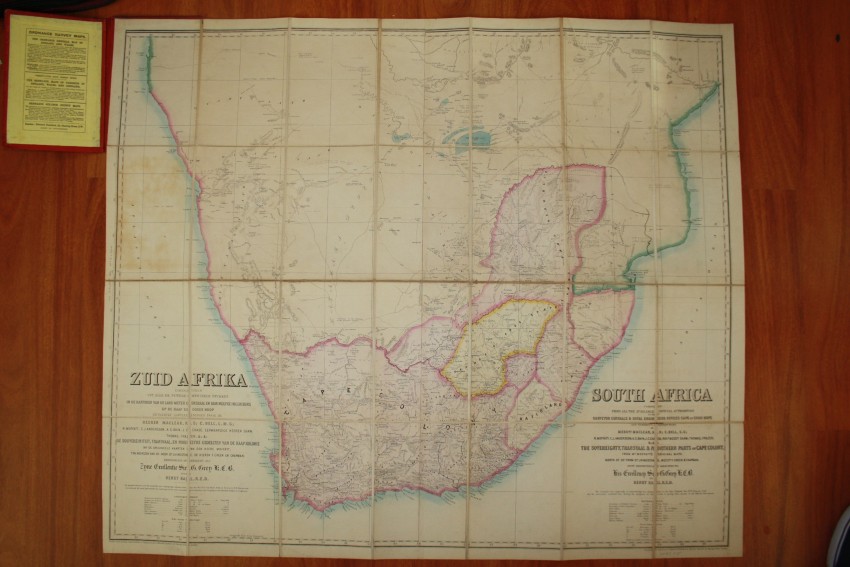 Henry Hall South Africa ZuidAfrica This folded map is by Henry Hall R.E. D whose pioneering - Image 4 of 4