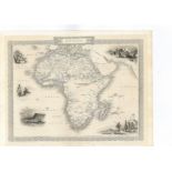 John Tallis Africa Map of Africa with decorative border and five vignettes - uncoloured as printed