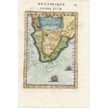 Alain Mallet Monomatapa et la Cafrerie Beautiful, coloured  miniature map of South Africa from a