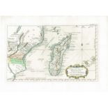 Jacques Nicolas Bellin Carte de l'Isle Madagascar et du canal de Mozambique Uncommon map of