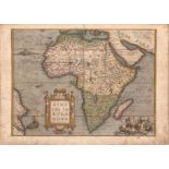 Abraham Ortelius Africae Tabula Nova This is a beautiful, rare example of a landmark map of Africa