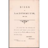 Anglo Boer War SIEGE OF LADYSMITH. AUCTION CATALOGUE 4 pages, printed only on the recto of each,