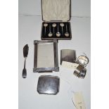 Silver items, to include: a photograph frame, by Henry Matthews,