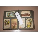 A Vintage postcard album containing some local scenes, to include: Fishergirls at Scarborough,