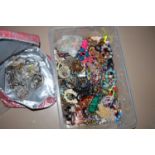 A large quantity of costume jewellery.