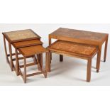 G-Plan: a nest of three teak tile top tables,