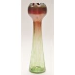 Rindskopf: a 'Pepita' vase, bulbous neck and elongated body, red and green lustre, 34cms (13 1/2in.