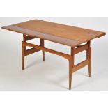 Kai Kristiansen for Trioh: a 1960's teak elevator coffee table, with extending sides and raised top,