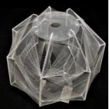 Perspex and plastic thread polygon hanging lampshade, 28cms high.