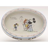 Royal Paragon: a 'Mickey Mouse' series baby plate "Am I making a hit with you", of oval form,