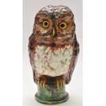 Chelsea pottery: a hand-painted figure of an owl, factory stamp to base,