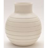 Keith Murray for Wedgwood of Etruria & Barlaston: a football-shaped vase of ovoid form,