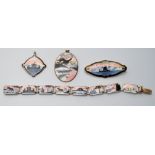 A suite of Norwegian enamel silver jewellery,