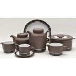 Hornsea: 'Contrast' pattern oven-to-tableware tea and coffee set, to include: dinner plates,