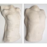 A cast model of a female torso, with inscribed verse, mark to reverse, 71cms (20in.