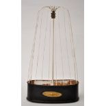 "Bird Cage Lamp" - metal and wirework wall hanging, wired for electricity, 59cms (23 1/4in.) high.