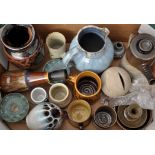 A selection of Studio pottery, including: a Danish lamp, stamped 'Soholm B306,