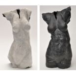 Gill Bliss: two sculptures of female torsos,