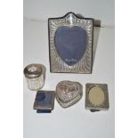 Silver mounted photograph frames,