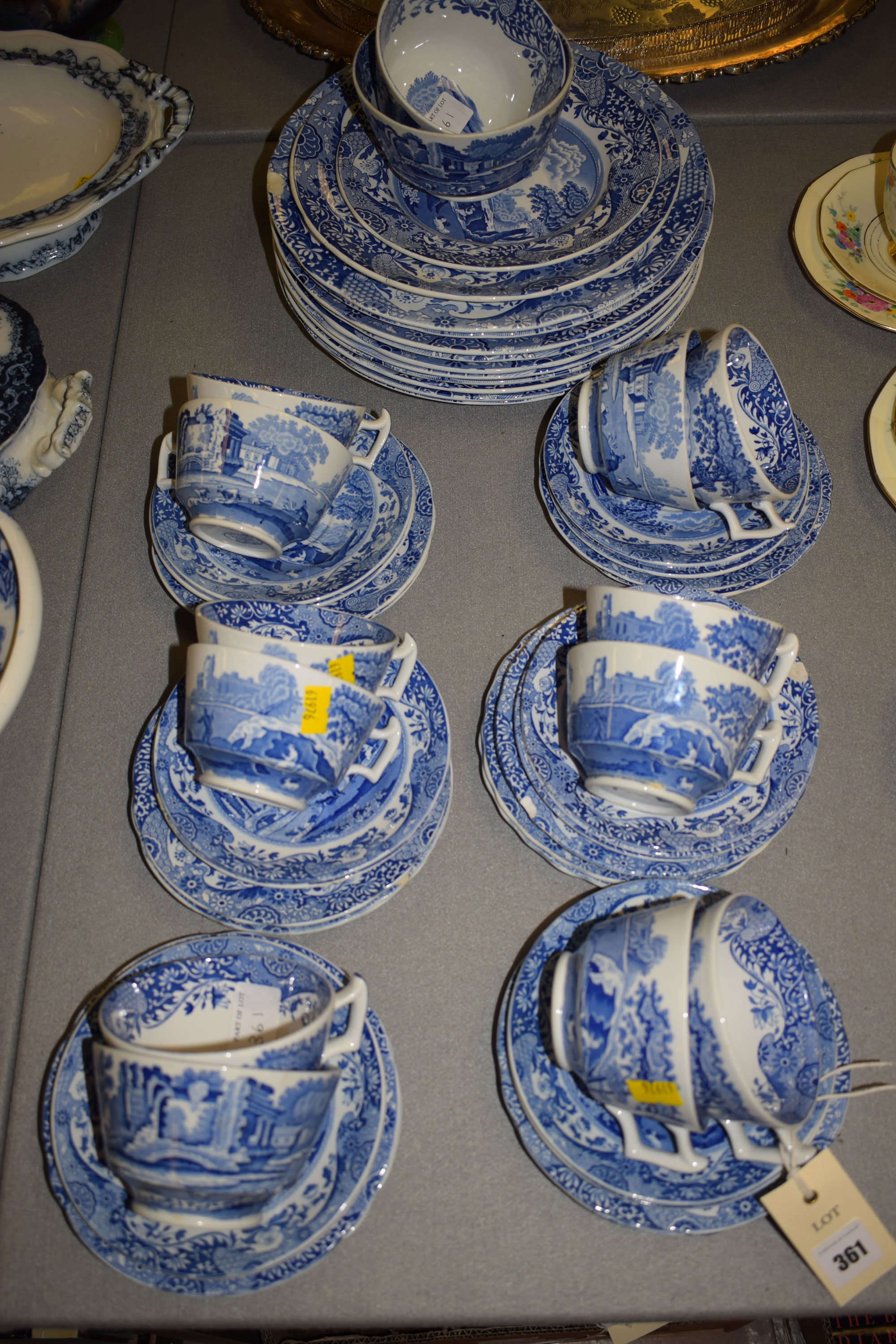 A quantity of Spode's 'Italian' pattern blue and white ceramic dinner and tea ware,