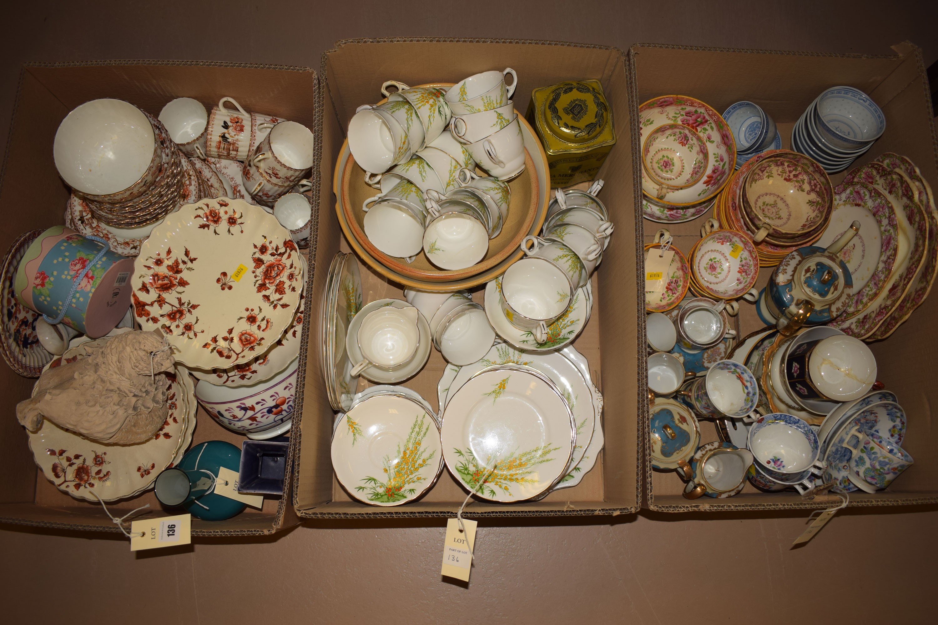 A Royal Staffordshire bone china Broom pattern par tea-set, comprising of: cups, saucers, plates,